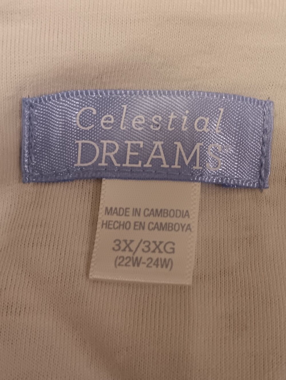 Celestial Dreams Plus Size Pajama Set - Light Blue And Lilac Floral on White - Picture 3 of 6